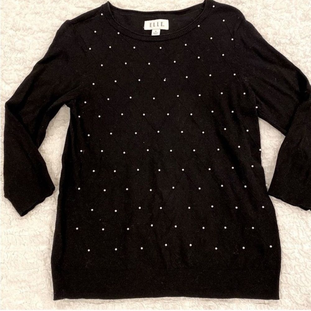 Elle Sweater Womens Size Small Pearl Classic Elegant Office Siren Romantic